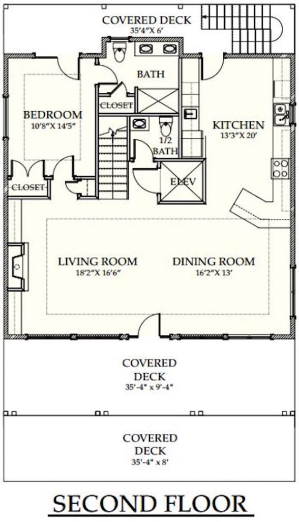 Vacation Rental Homes Ocean Isle Beach NC - Vacation OIB - Living The Dream - Floorplan 2nd floor